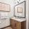 Single vanity in bathroom with ample counterspace in apartments at Vibe at Echo Street West