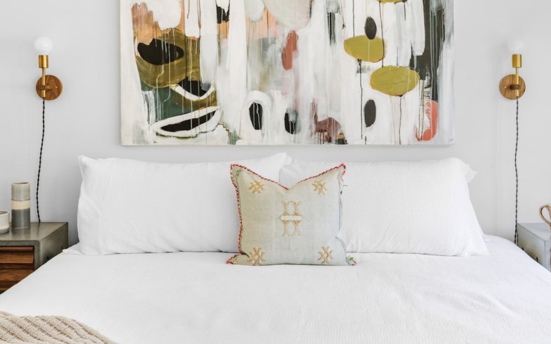 bright, furnished bedroom
